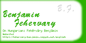 benjamin fehervary business card